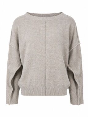 If It Were Me Tan Neutral Crewneck Sweater‎ Oversized Cozy Boho Minimalist Small